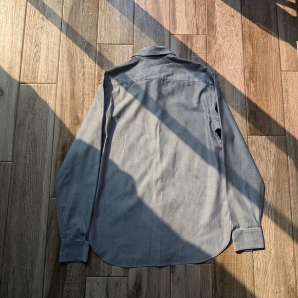 Armani Collezioni Men’s Dress Shirt Gray Long Sleeve Made in Italy Size L 41 16 - Picture 4 of 6